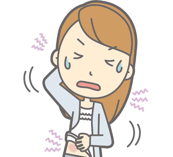 乾燥肌に悩む女性のイラスト